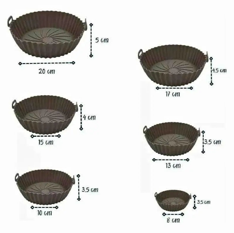 Pack x6 Moldes de Silicona para Freidora de Aire