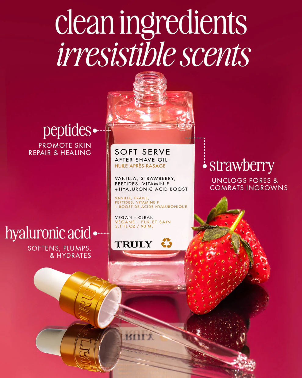 Aceite After Shave Suavizante con Fresa & Péptidos